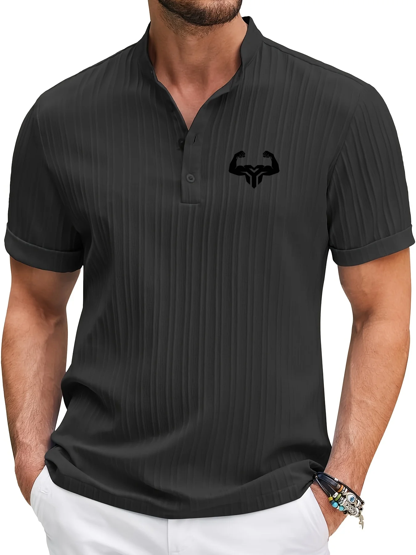 

Простая полосатая рубашка-поло с рисунком лошади для мужчин, летняя мода, рубашка-поло с короткими рукавами и принтом, классная уличная одежда, футболка