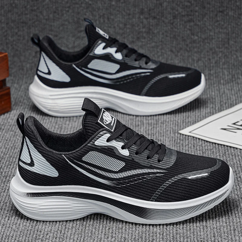 men's sports casual shoes, mesh upper, low heel, breathable, running shoes, men's shock absorption and anti-slip features