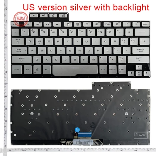Imagen 2 del producto Teclado para ordenador portátil US/RU para ASUS ROG Zephyrus G14 GA401 GA401U GA401M GA401I V192461B2 GA401Q GA401IV GA401QM retroiluminado