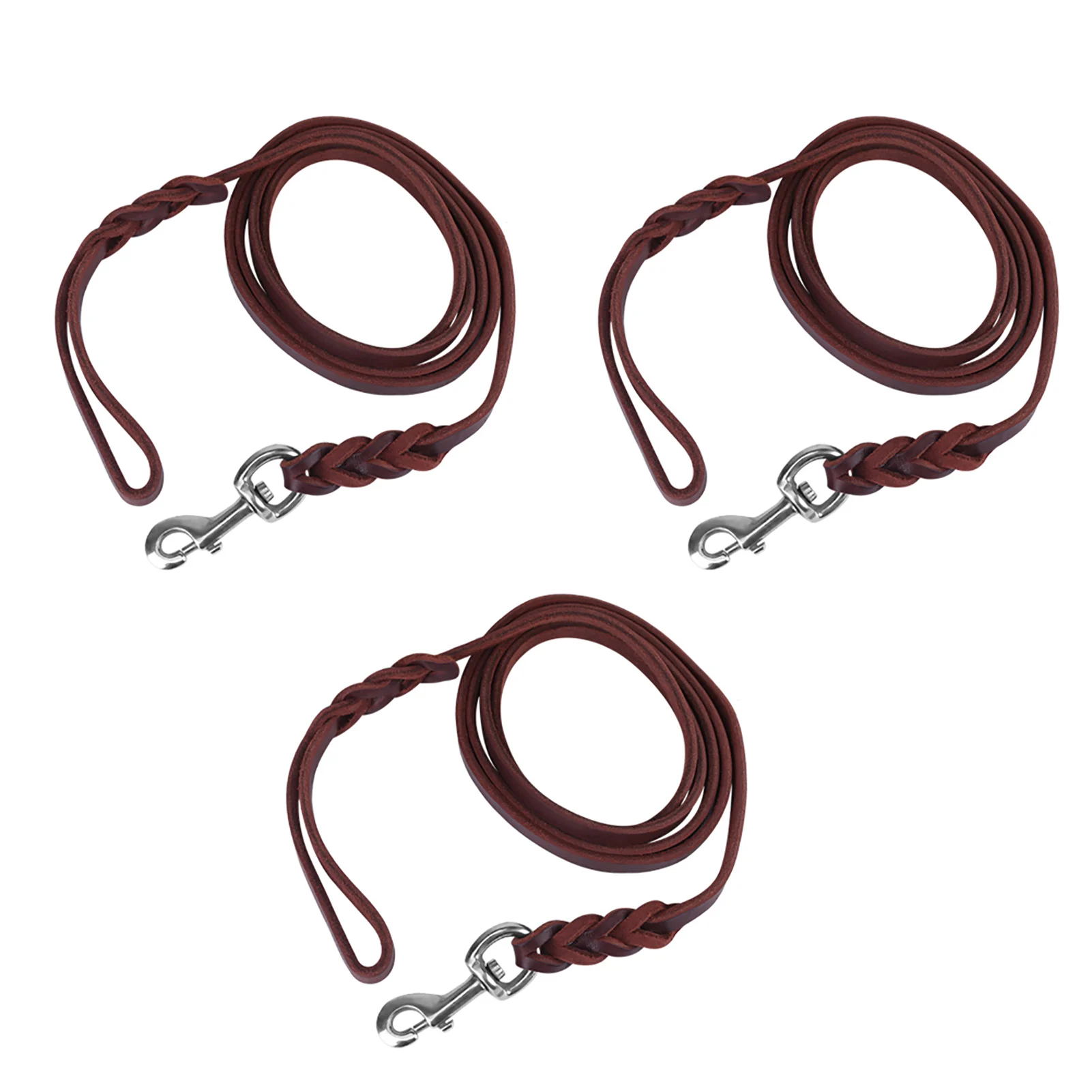 3Types Pet Dog Leash Safety Rope Cowhide and Leather Belt For Walking Running Training Dog Training Leash Dog Walking Rope