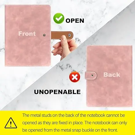 Carpeta de cuaderno de cuero PU suave A5, cubierta de carpeta de 6 anillas redondas recargable para papel de relleno A5, carpeta de cuaderno/álbum Personal