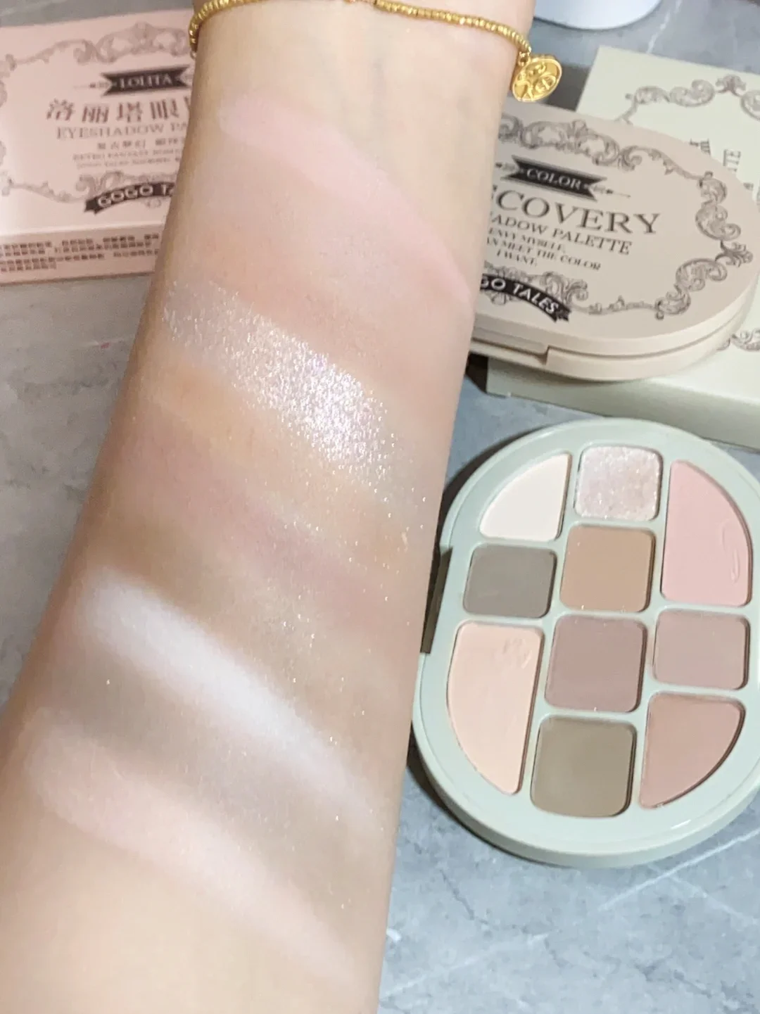 GOGO TALES Paleta de sombras de ojos de 10 colores Estilo Lolita Resaltador Contorno Paleta todo en uno Maquillaje terroso de contorno mate 14 g