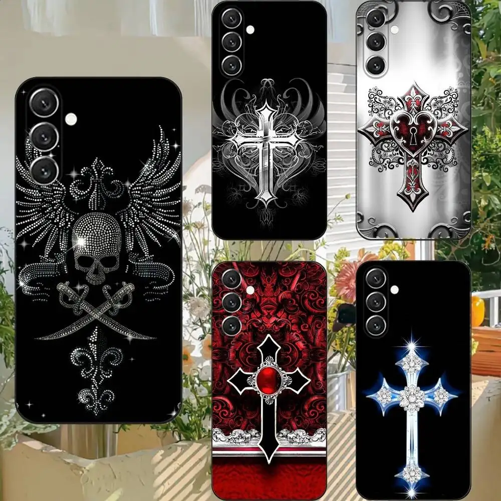 

Gothic Cross Skull Y2K Phone Case Phone Case For Samsung S25,S24,S21,S22,S23,S30,Ultra,S20,Plus,Fe,Lite,Note,10,9,5G Black Cover