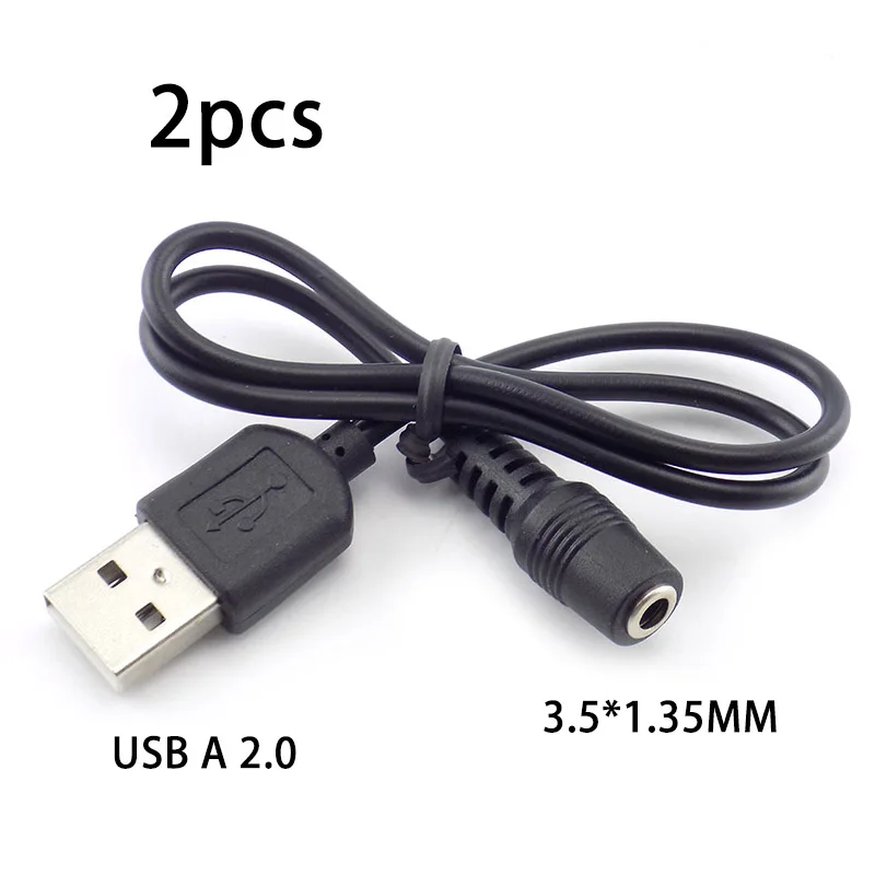 

2 шт., тип A, USB-DC, штекер, гнездо, преобразователь постоянного тока, источник питания постоянного тока 1,35x3,5 мм, удлинительный кабель, шнур, зарядное устройство D6