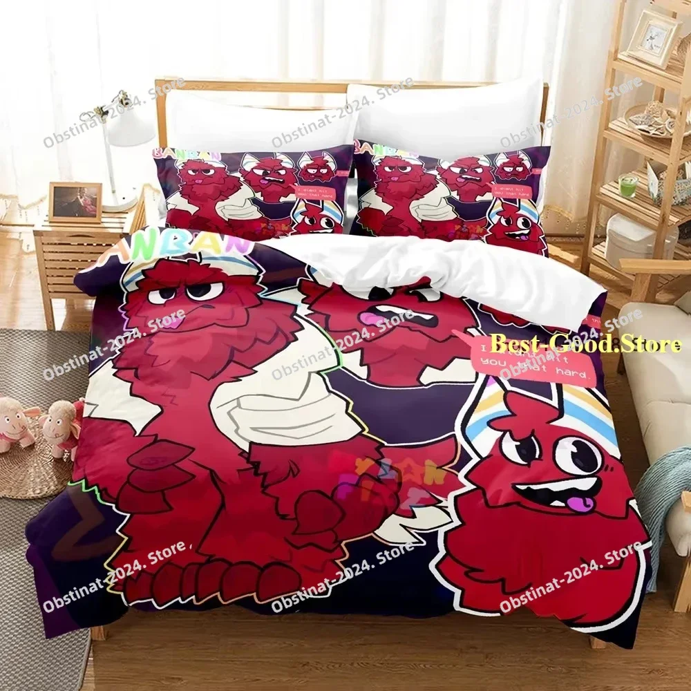 Garten Of Banban طقم سرير الكرتون أغطية سرير هدية للبنين أطفال بنات ديكور المنزل واحد التوأم كامل الحجم لطيف طقم أغطية لحاف #5