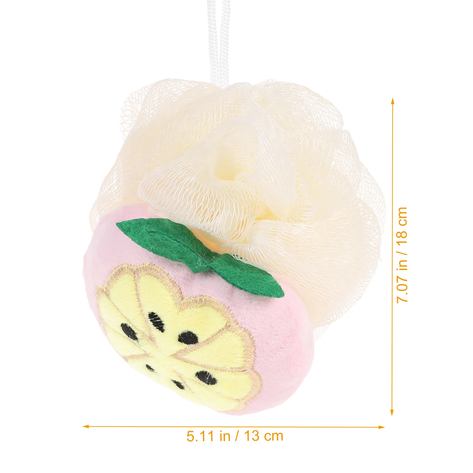 

3pcs Fruit Modeling Shower Flower Thick Durable Bathing Ball For Home Travel Easy Foaming Exfoliating Skin Smooth Lanyard Design