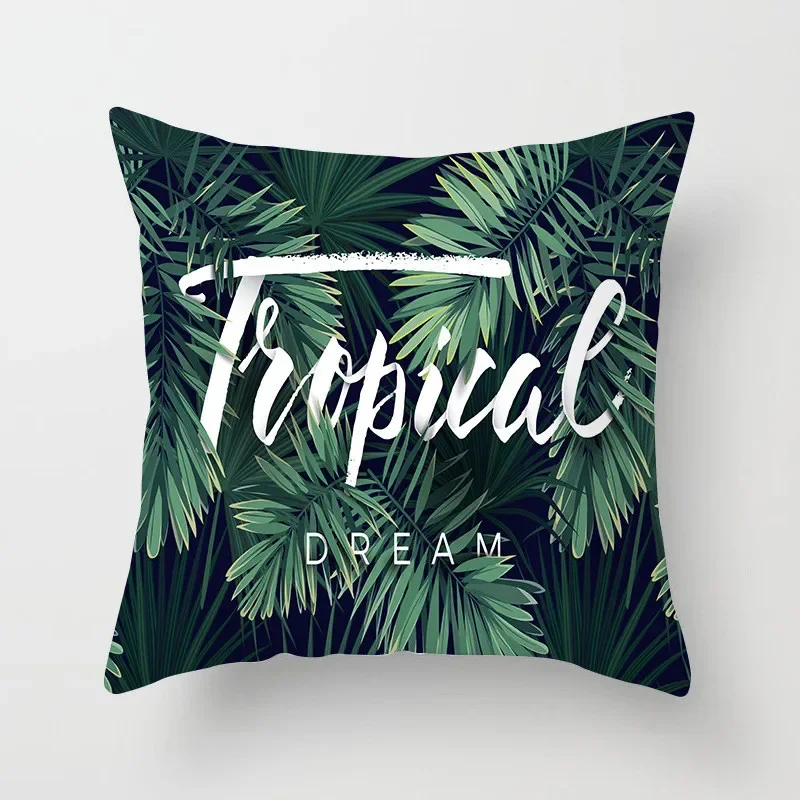 Nordic tropical Plam Tree Green Tropical Leaves Cactus Monster Cushion Pillowcase Sofa Car Living Room Home decor