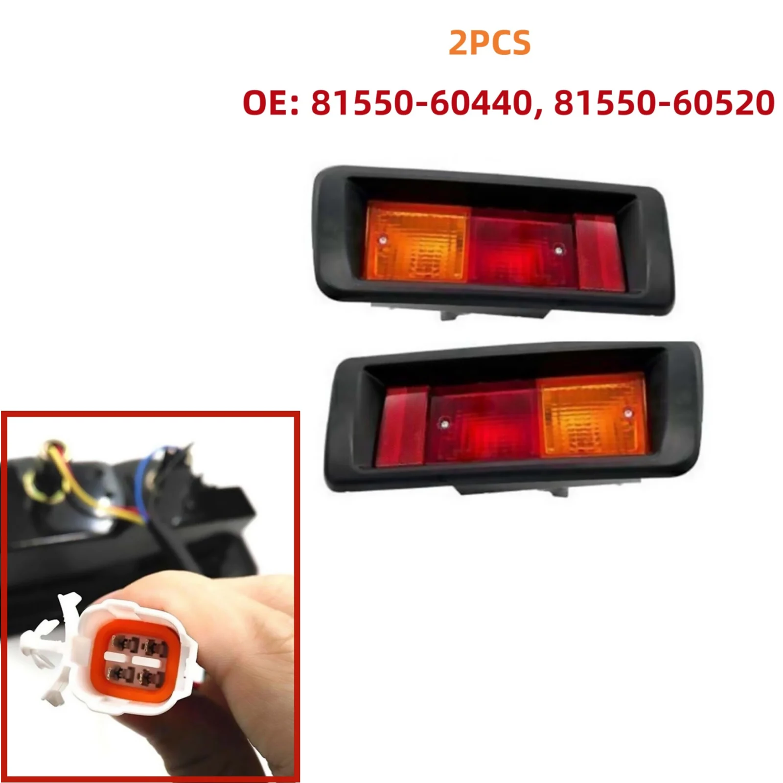 2Pcs Rear Bumper Light Lamps 81550-60440 81550-60520 for Toyota Land Cruiser Prado FJ90/95 1995-2003 Auto Vehicle Accessories