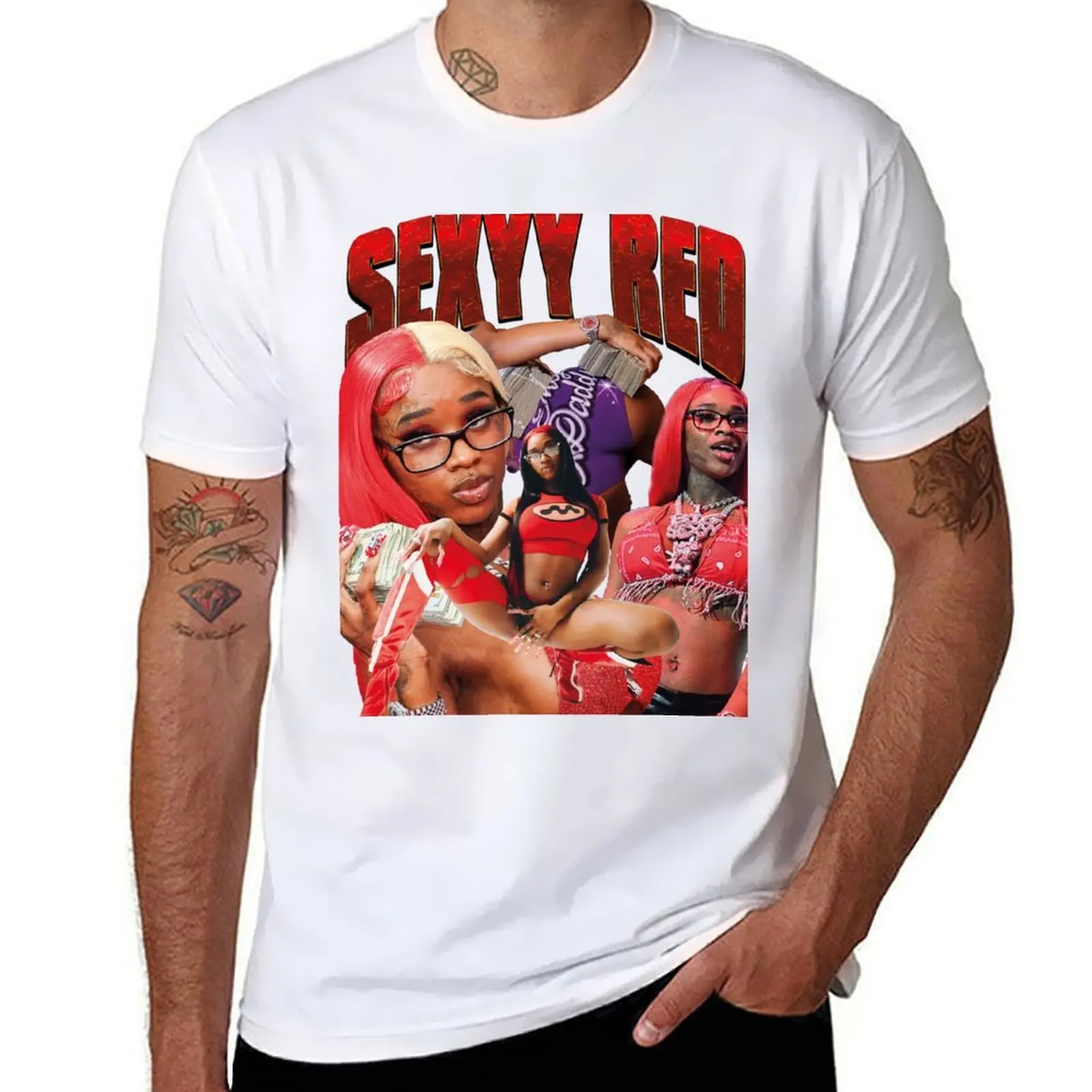 

sexyred bootleg T-Shirt man t shirts high quality luxury brand t shirts for man pack cotton T-Shirt