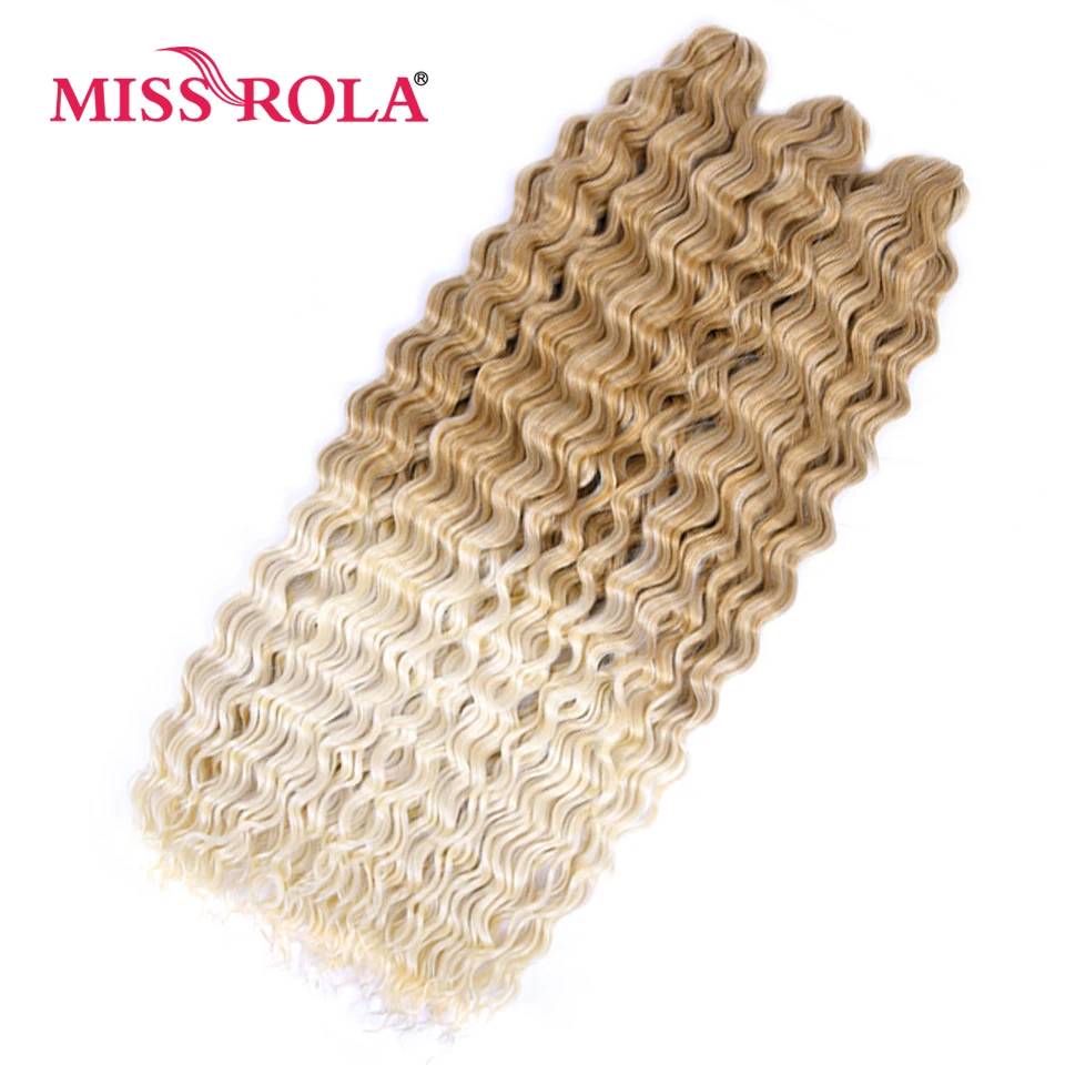 FRÄULEIN ROLA Synthetische Weiche 30 Inch Lange Wasser Welle Häkeln Haar Göttin Flechten Haar Natürliche Wellenförmige Ombre Blonde Haar Extensions – Detail 6