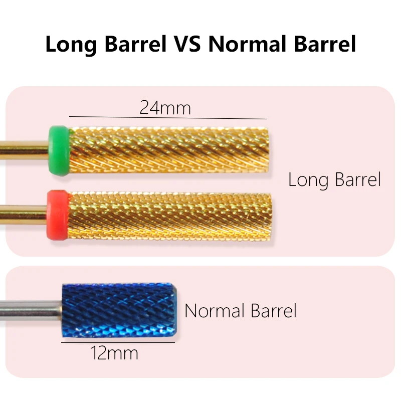 24mm beczka z węglika bardzo długie wiertła do paznokci wiertarki elektryczne akcesoria do Manicure Bit narzędzie martwa skóra frez do skórek