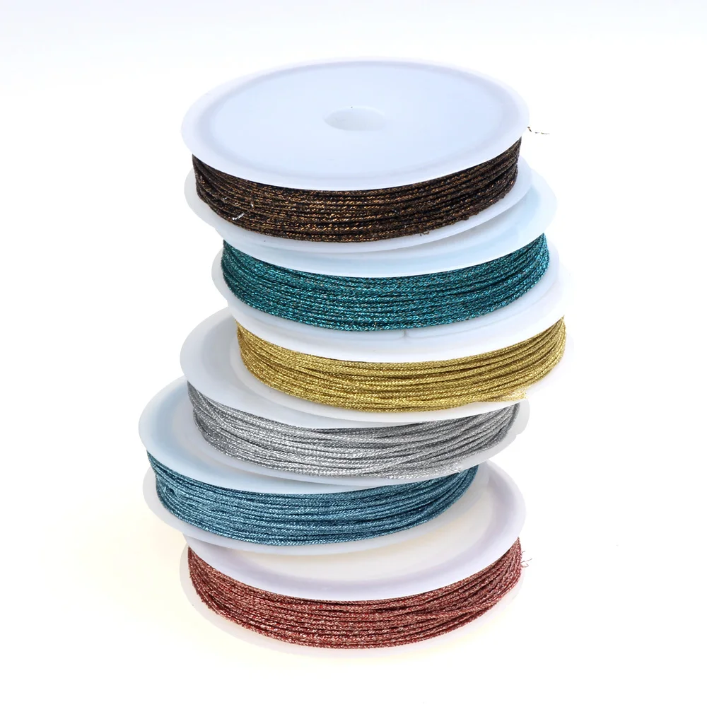 

OlingArt 20M/set 0.8mm Gold/silver color thread color line Chinese Knot String Handmade jewelry Beaded DIY Bracelets Making