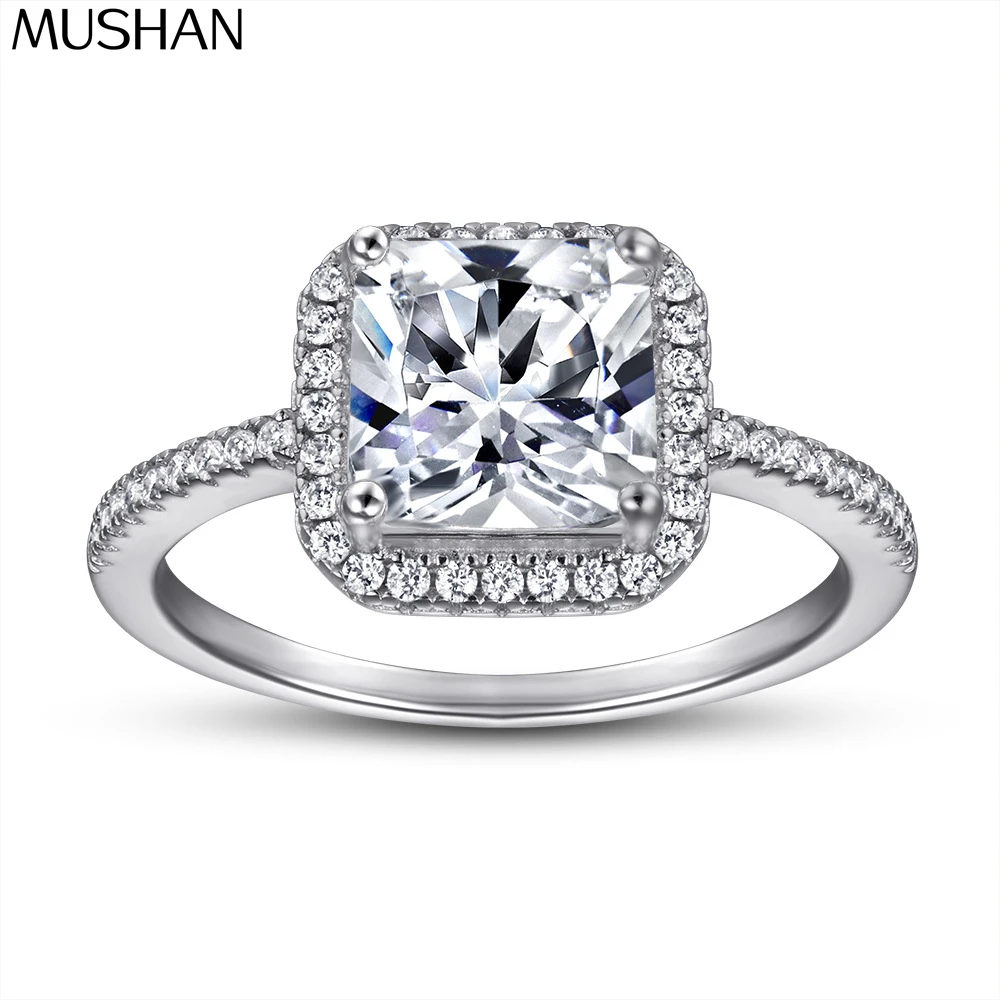 

Ювелирные изделия MuShan: Кольца и обручальные кольца из стерлингового серебра 925 пробы с кубическим цирконием 7А, изящные кольца на годовщину, подарок для женщин