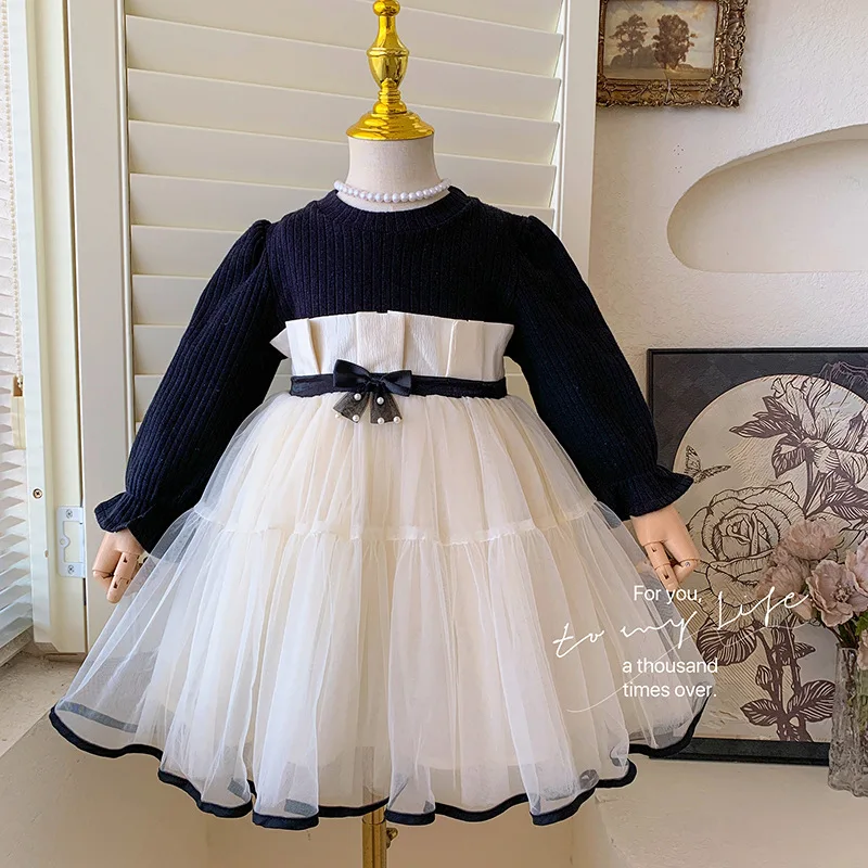 

2025Autumn New Dress Pettiskirt Western Style Little Girl Children's Texture High Sense Princess Skirt