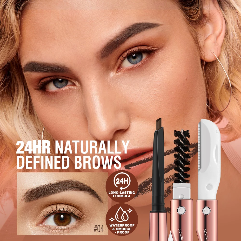 O.TWO.O 3 In 1 Eyebrow Pencil With Eyebrow Trimmer Long Lasting Precise Brow Definer Natural Color Waterproof Eye Brow Pen