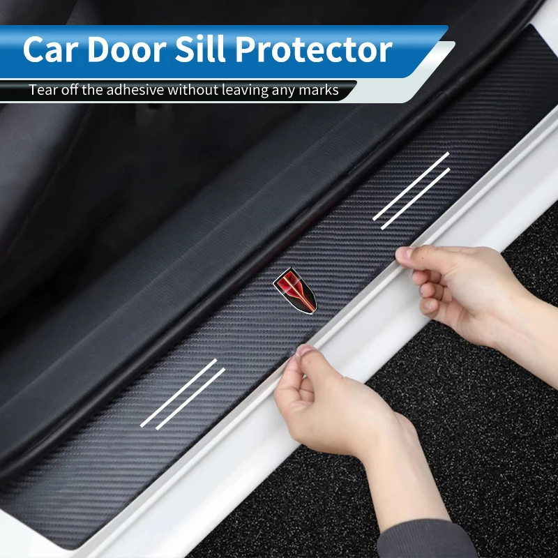 Cubierta protectora embellecedora de alféizar de puerta, tira adhesiva, Protector de alféizar, pegatina automática para Hongqi H5 H6 H7 H9 E-QM5 HS3 HS5 HS6 HS7 E-HS3