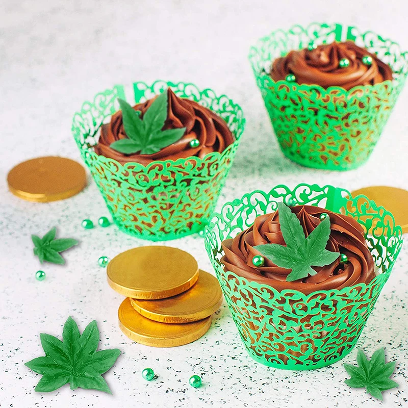 Weed Leaf Cake Fondant Mold Pot Leaves Silicone Mould For Cupcake Topper Decoration Chocolate Candy Polymer Clay Craft Sugar