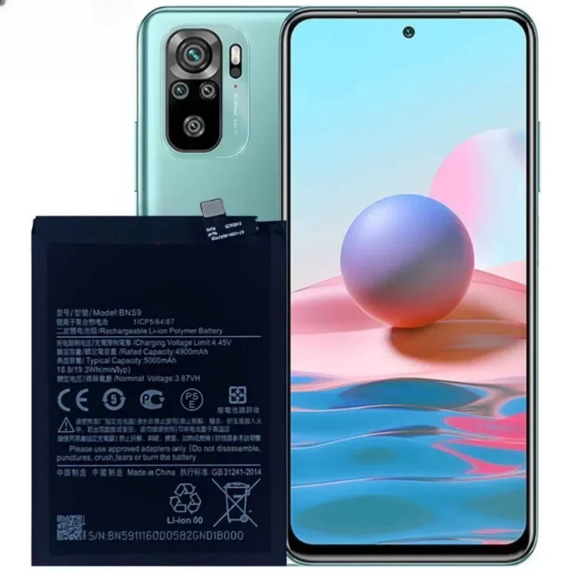 5000mAh BN59 New High Quality Mobile Phone Battery For Redmi Note10 Note 10 Pro 10S Note 10pro Global