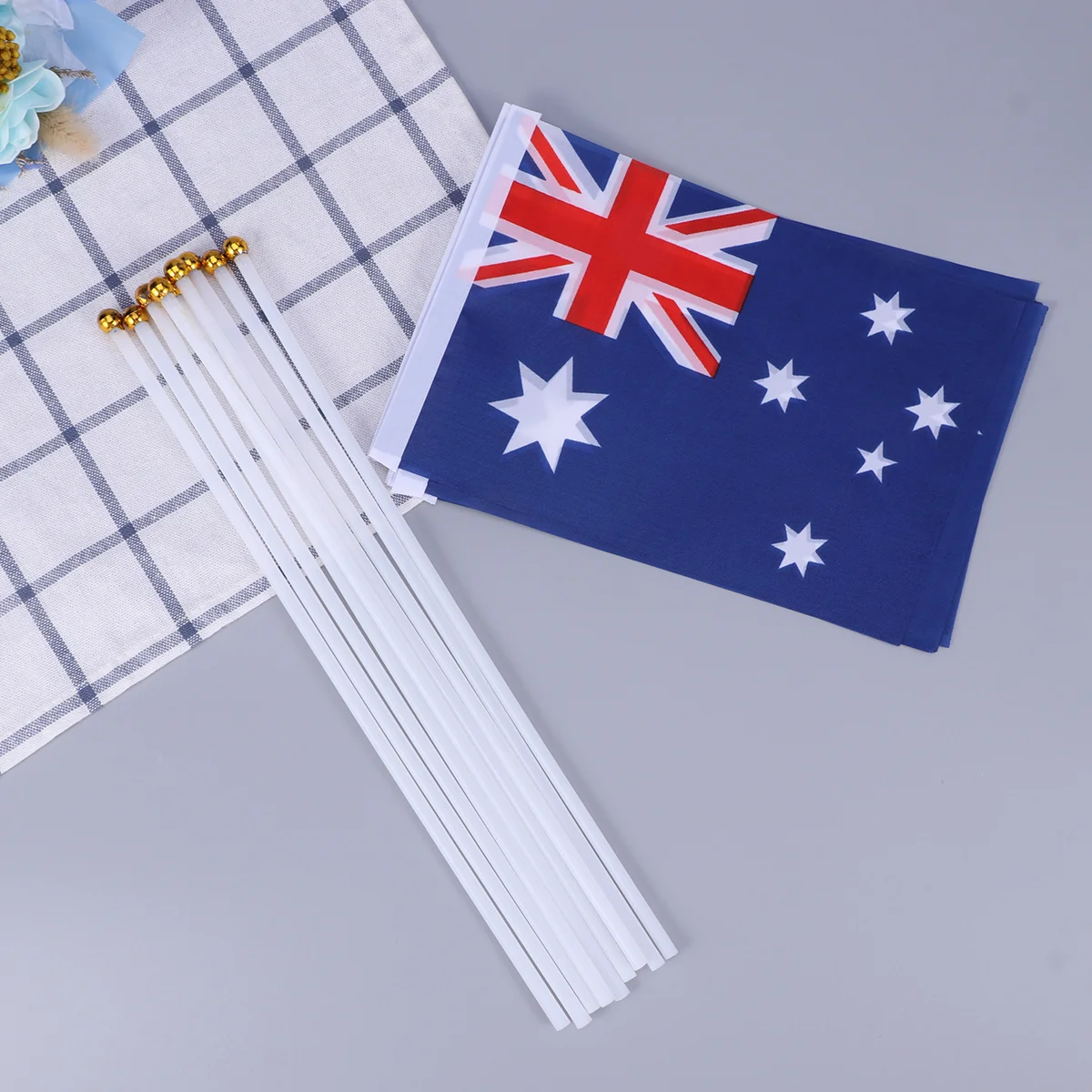 

50pcs Hand Held Small Australia Flag On Stick International World Country Stick Flags Banners Party Decoration