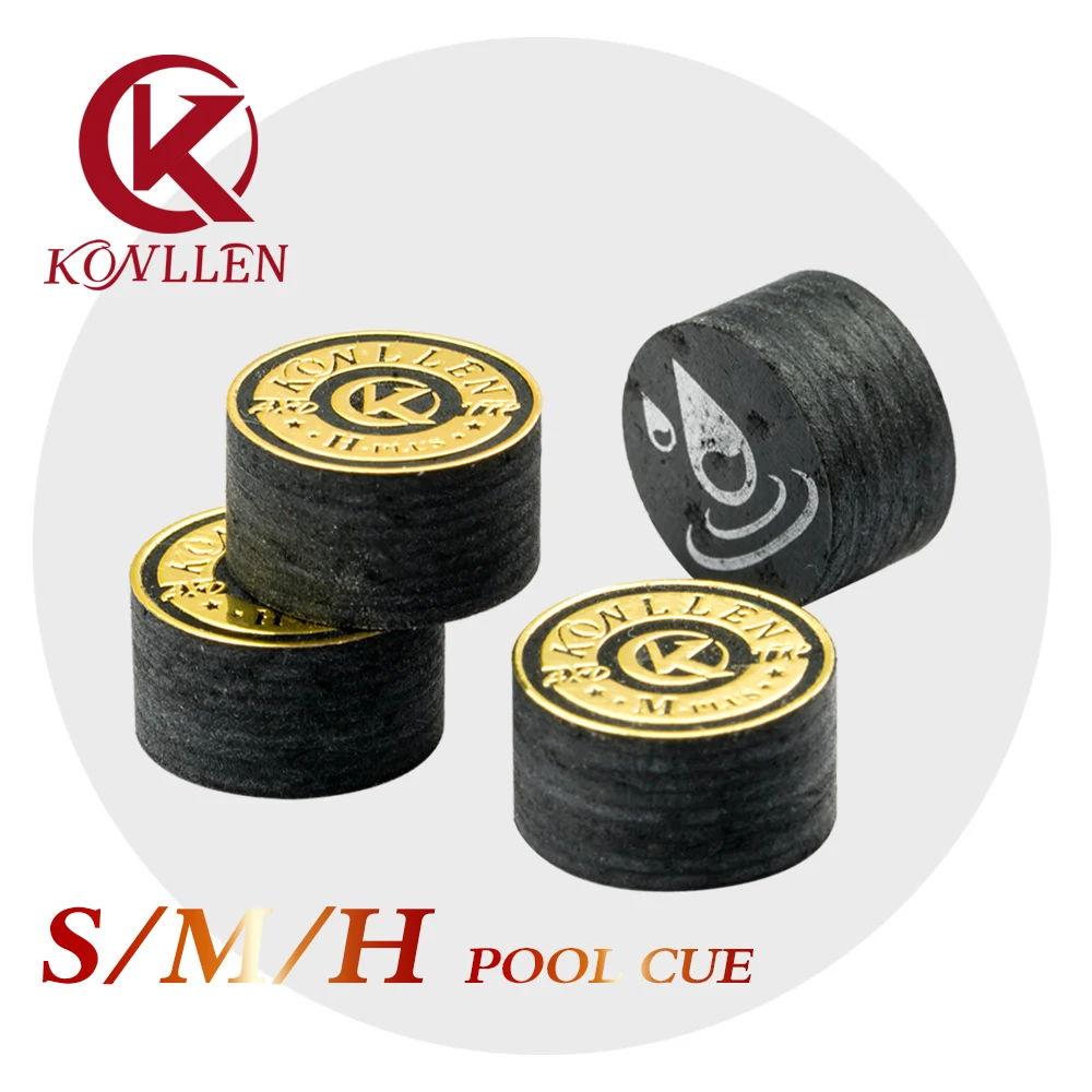 

KONLLEN Pool Cue Stick Tip with 14mm M/H Multi-Layers Professional Billiard cue tip for Billiard Accessories