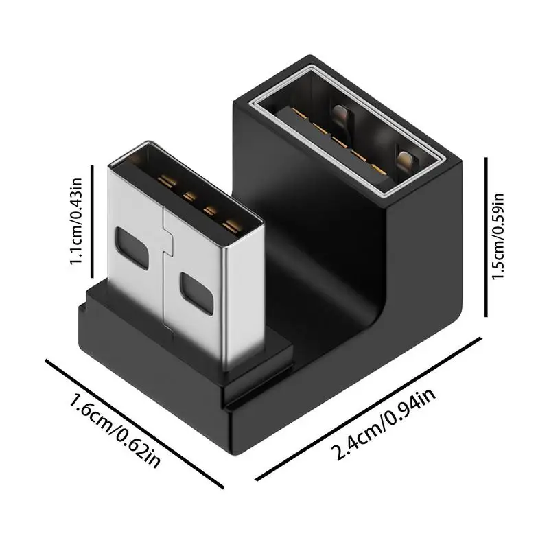 USB 3.0 męski na żeński 90-stopniowy przedłużacz kątowy Adapter USB Upward Elbow Adapter 10Gbps do laptopa PC Złącze Converte