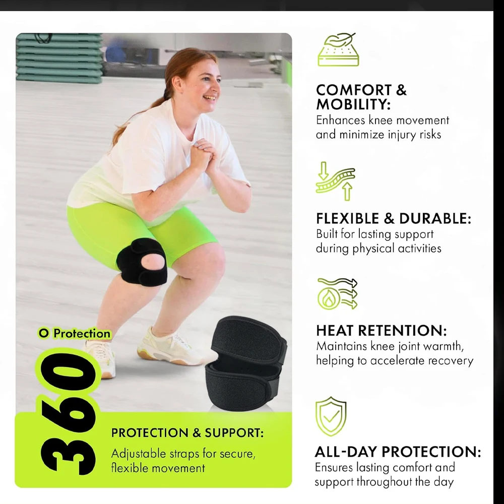 Knee Brace for Pain Relief by Meniscus Tear, Arthritis, ACL,Compression Patellar Tendon Support Strap for Working Out Men Women