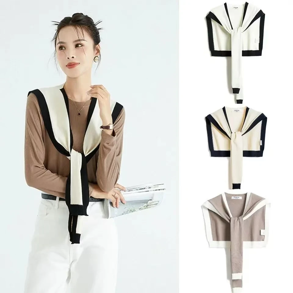 

Polyester Shawl Shoulder Wrap New Knitted Solid Color Scarf Knit Shawls And Wraps Women