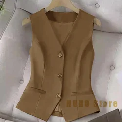 Women's Suit Formal Wear Commuter Vest Slim Fashion Single-breasted V-neck Inside and Outside Wear Four Seasons