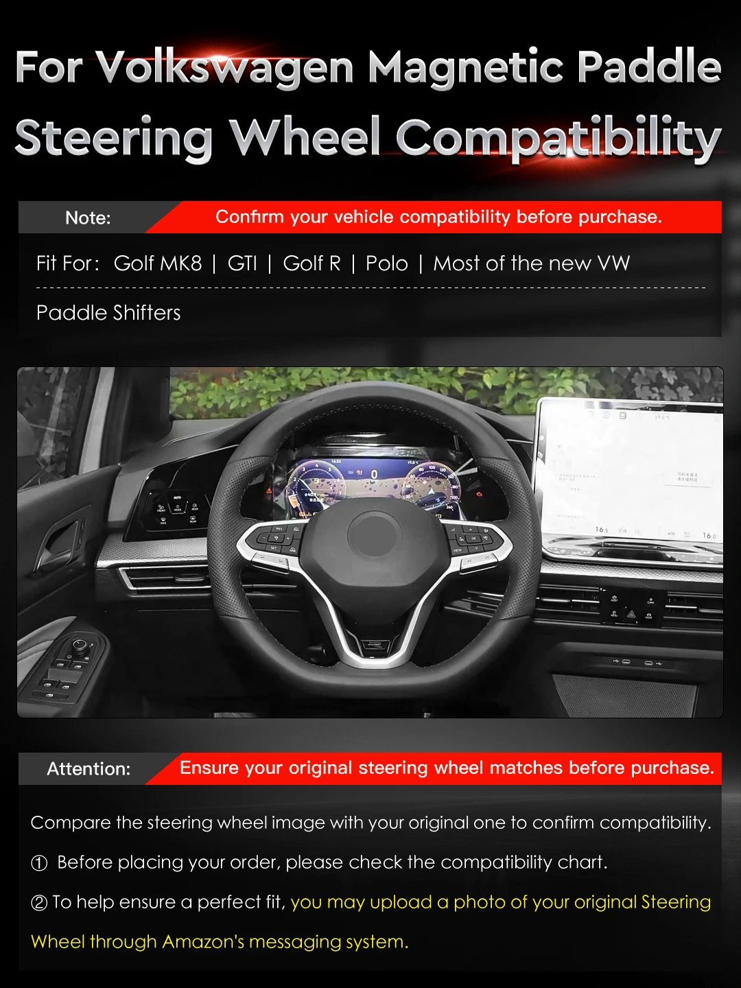 OHC Carbon Fiber Magnetic Paddle Shifter For VW Golf 8 MK8 GTI R R line 2021 2022 2023 2024 2025