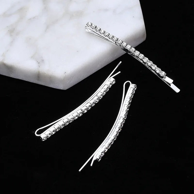 Sweet and Fresh Hair Clips Set of 10 for Women, Alloy Word Clip and Water Drill Hair Clip Fashion Accessories