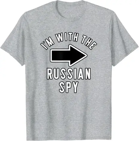 Halloween-Kostümshirts für Paare „Ich bin beim russischen Spion“ T-Shirt Y2K Persönlichkeitsdruck mit sarkastischem Spruch Neuheit – Detail 5