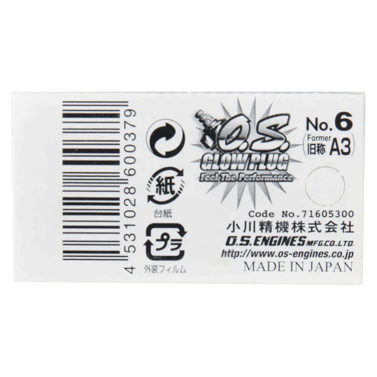 100 % Original RC-Teile Glühkerze OS O.S. Ehemaliger A3 Nr. 6 # 6-Standard-Glühkerze Spark Hot für RC Car Truck Nitro Engine