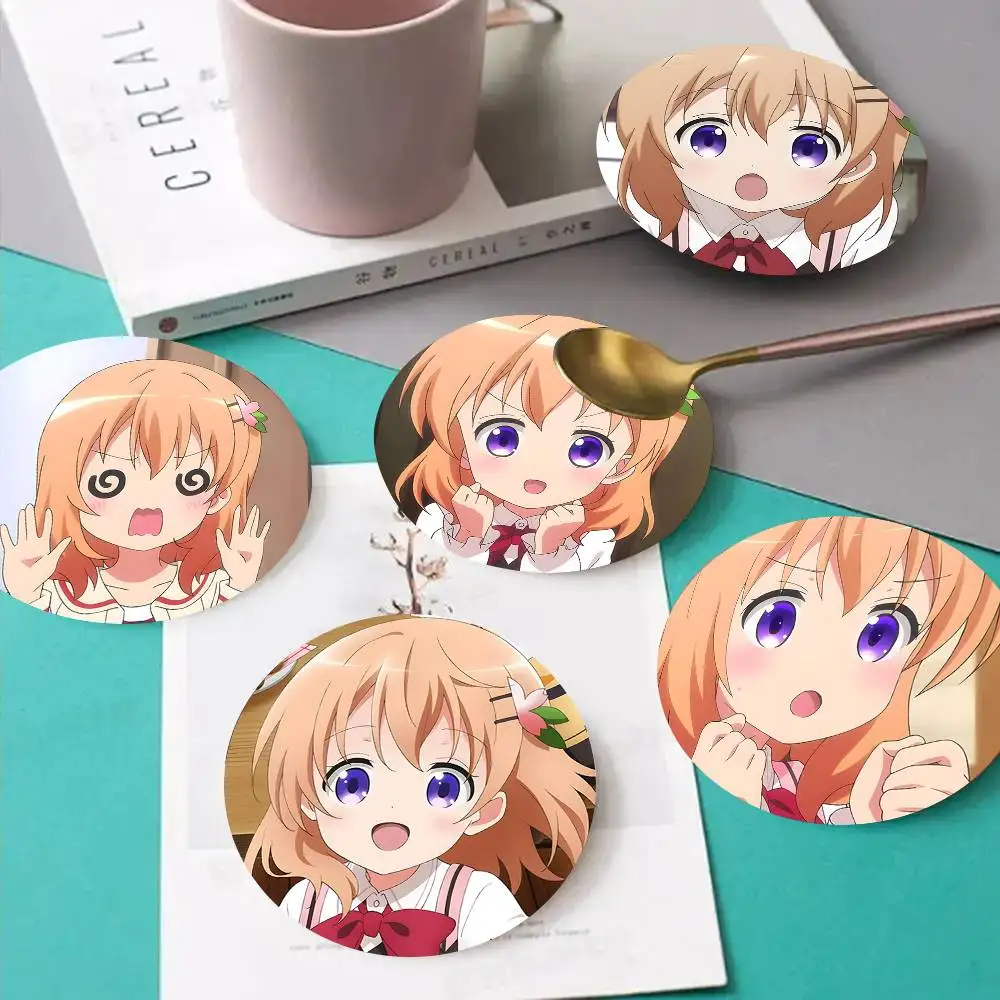 1pc Cocoa Hoto Anime Characters Wooden Coaster Colour Printing Cup Mat Home Desk Decoration Gifts
