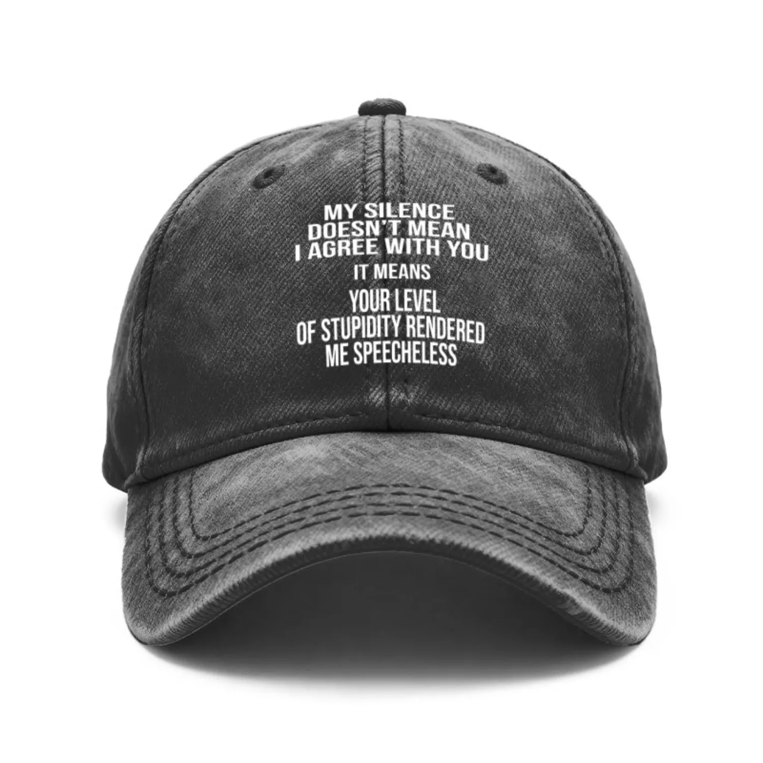 1-Piece Fun Quote Baseball Cap, Unisex Style - Adjustable Vintage Washed Unisex Hat with the Phrase 