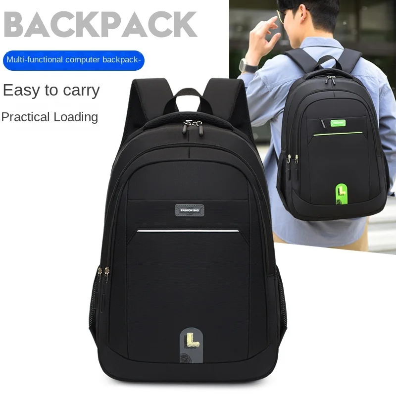 Large Capacity Fashionable Travel Backpack For Men, College Student Bag, Simple Laptop Bag, Business Laptop Double Shoulder Bags