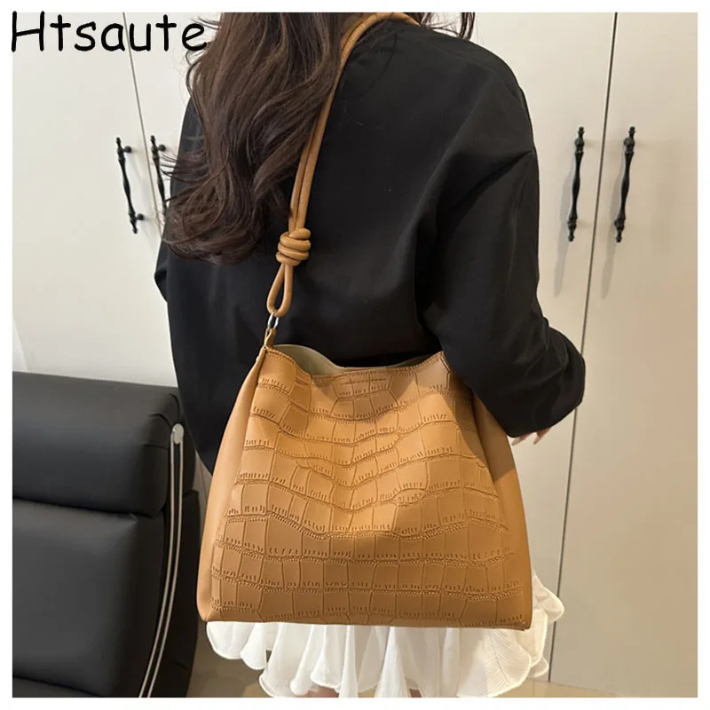 

Trendy PU Leather Square Handbag Women Crossbody Bucket Style High-Quality Women's Shoulder Bags Practical & Luxury Hobo Bag