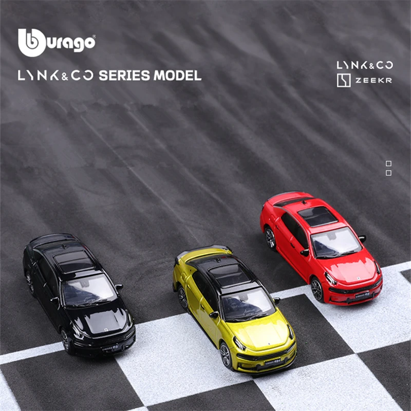 Bburago 1:64 Lynk & Co 01 02 03 05 06 Alloy Car Model Diecast Metal Toy High Simulation Vehicles Collection Kids Delicate Gifts