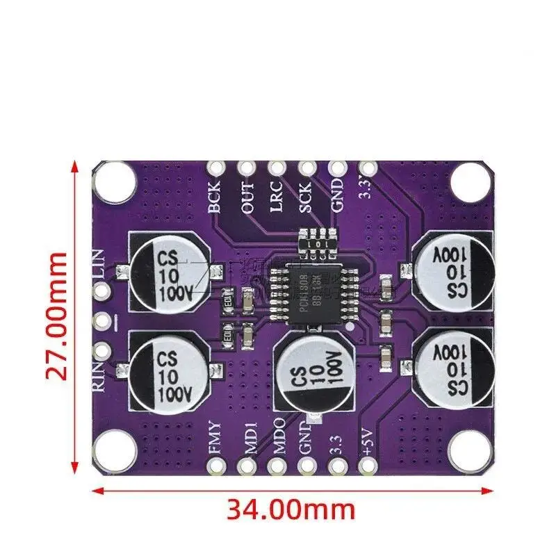 NEW 24Bit PCM1808 Stereo ADC Module 105dB SNR Single‑Ended Analog‑Input Audio Decoder Board I2S Player Diy Electronic Component view 6