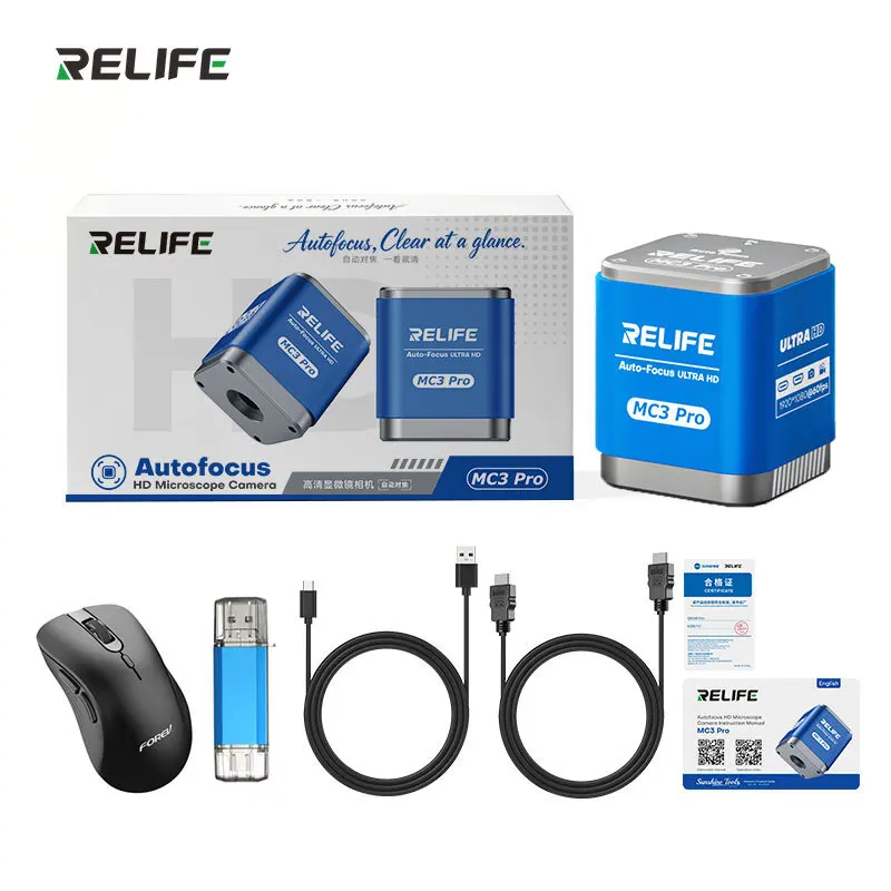 RELIFE MC3 Pro 4K UHD Bulit-in SONY Imx678 1/1.8sensor HDMI And USB Output Digital Industrial Microscope Camera With C Mount