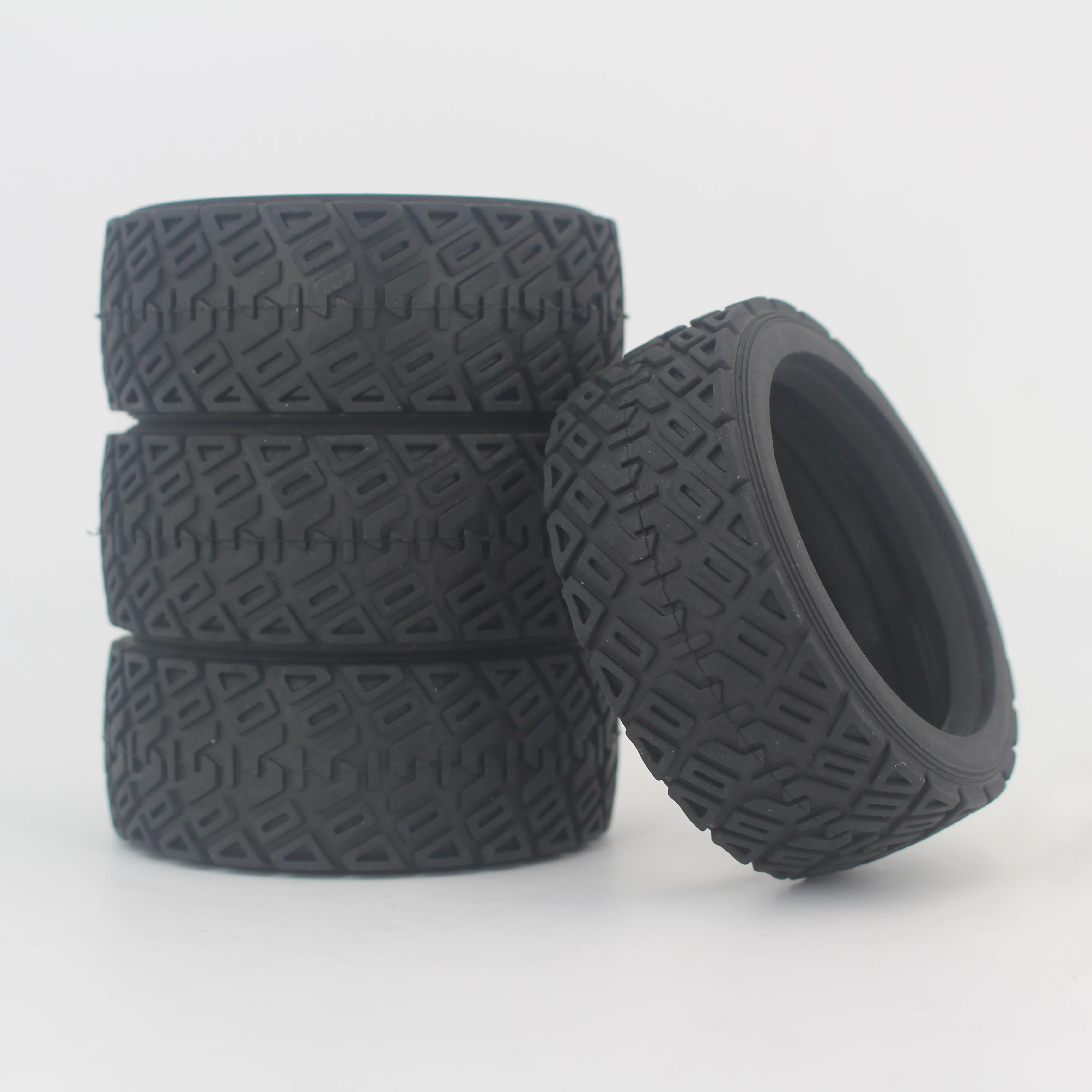 4pcs 1/10 Rubber Tires Tyre Rally Tire fits for 1:10 Touring Car 1/10 Tire HSP HPI Kyosho Sakura Tamiya Yokomo 21106