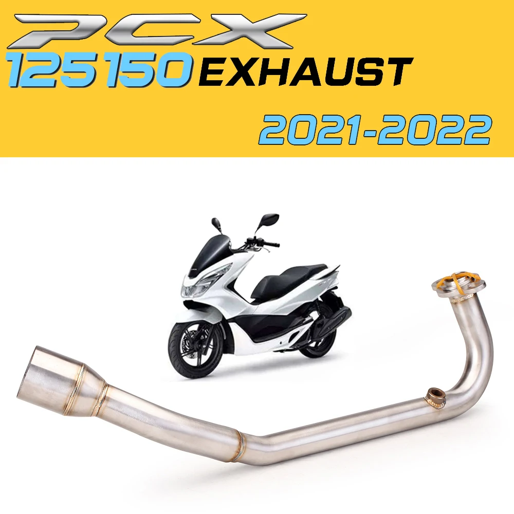 Slip On Motorradauspuff Escape Frontanschluss Verbindungsrohr für Honda PCX 125 PCX 150 PCX 125 PCX 150 2021–2022
