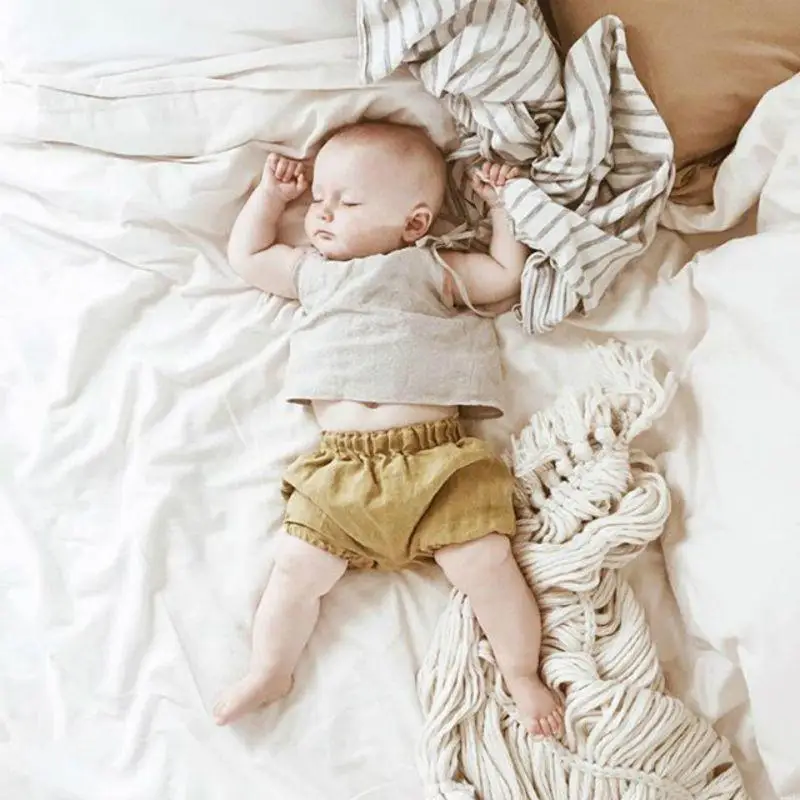 Y88D Summer Baby Boys Girls Shorts Bloomers with 5 Colours with Elastic WaistbandEasy Dressing Blue Gray Pink Turmeric - view 3