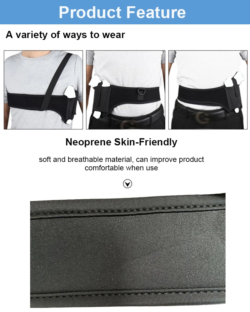 Хлоропреновая резиновая уличная тактическая кобура для пистолета, скрытый материал для дайвинга, кобура для пистолета под мышками, одно плечо, скрытая подмышка