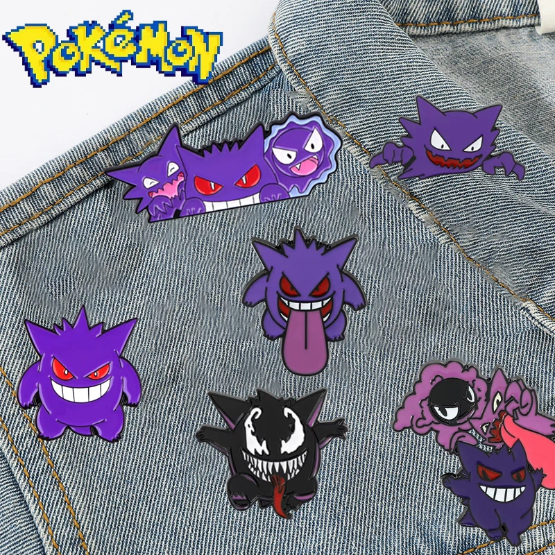 New Fashion Trend Gengar Pokémoned Anime Delicate Enamel Pins Brooch for Women Cartoon Lapel Pins Lapel Badges Fashion Jewelry