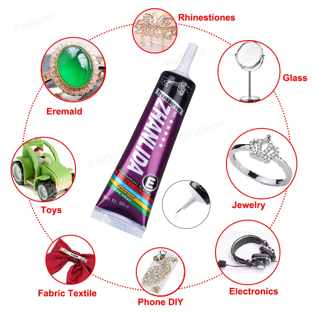 Professional Phone Screen Glue Back Cover Display Repair Kit Strong Contact Adhesive Zhanlida Acrylic Metal Stone Jewelry Fabric