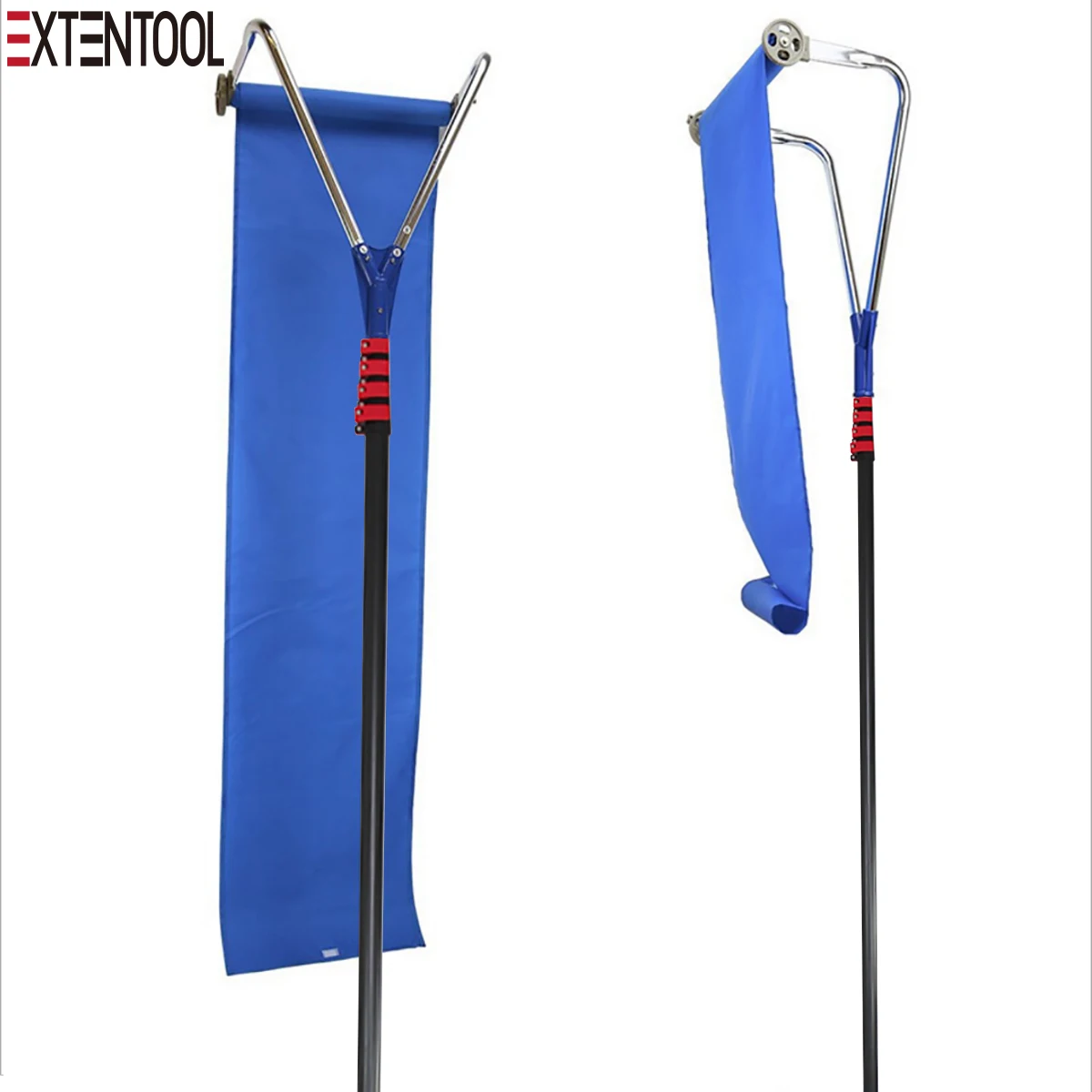 Extentool telescopic snow shovel clean snow roof pushing shovel tools with retractable handle pole