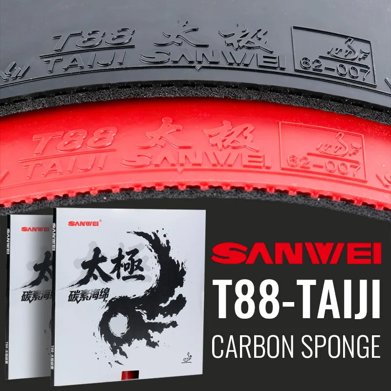 borracha-de-tenis-de-mesa-sanwei-t88-taiji-carbono-semi-adesiva-com-esponja-carbon-cake-leve-60g