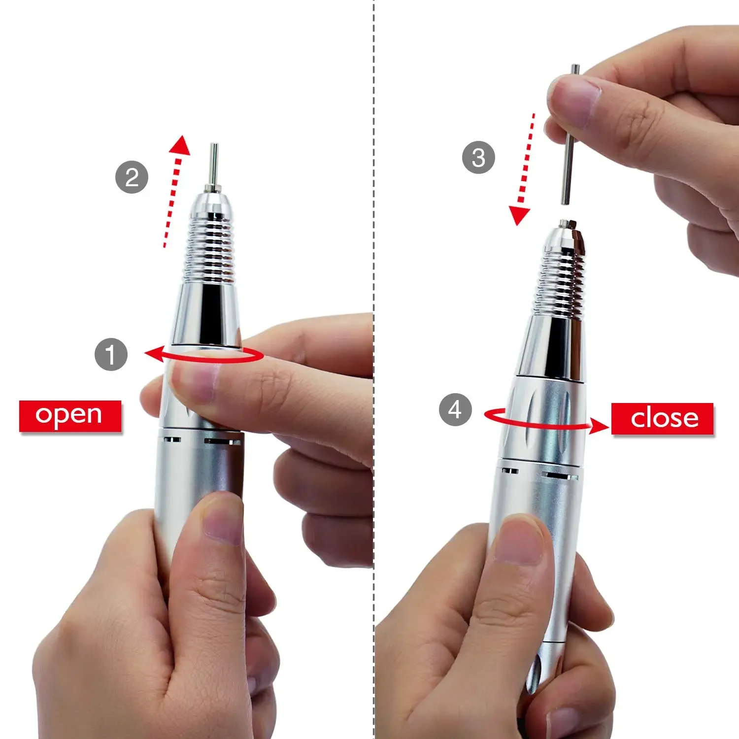 Perceuse à ongles électrique, poignée de stylo, lime, vernis, meuleuse, pièce à main, outil de manucure et de pédicure, DC et 3 broches, accessoires