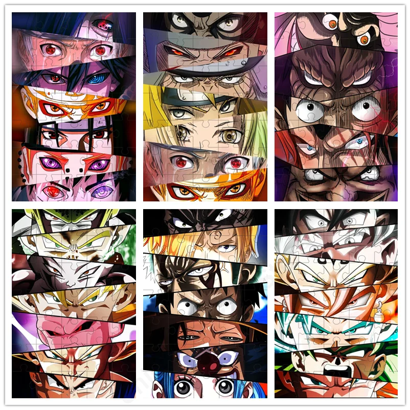 

Bandai Anime Naruto Dragon Ball Eyes Jigsaw Puzzle Funny Family Diy Jigsaw Puzzle Picture Diy Toys for Kids & Adults Home Decor