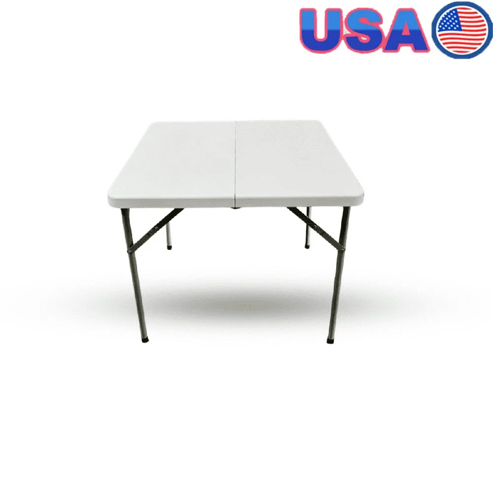 

34-дюймовый квадратный складной пластиковый складной стол, прочный, для использования в помещении и на открытом воздухе, удобное хранение, универсальный, для столовой, игрового ремесла, 220 фунтов